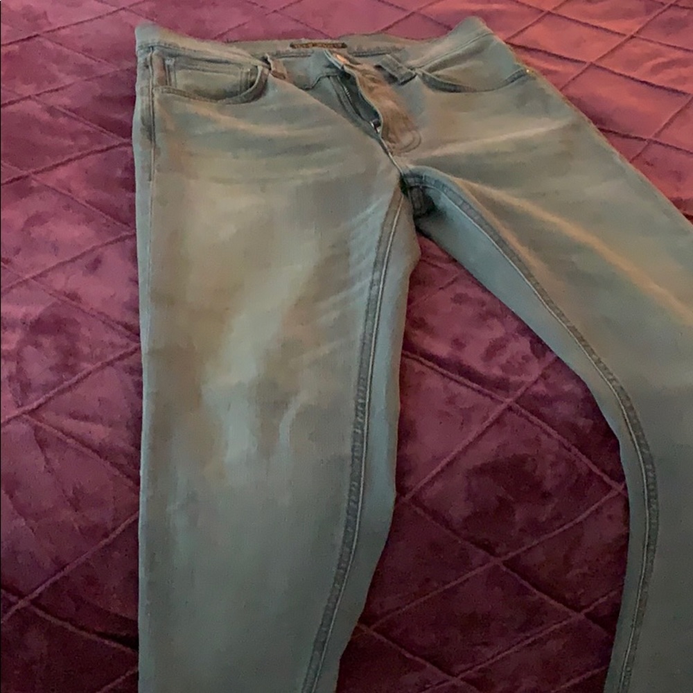 NUDIE JEANS LEAN DEAN DISTRESSED GREY SZ. 28 X 32